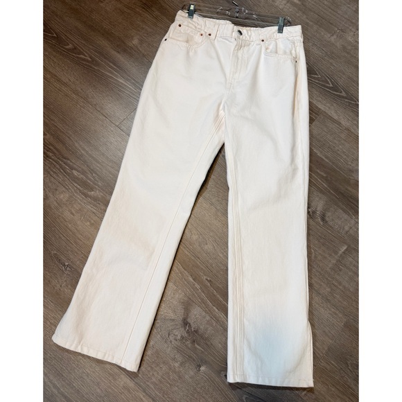 GRLFRND Denim - GRLFRND “The Harlow” High-Rise Bootcut Jeans with Slit – White – Size 30